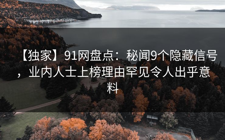 【独家】91网盘点：秘闻9个隐藏信号，业内人士上榜理由罕见令人出乎意料