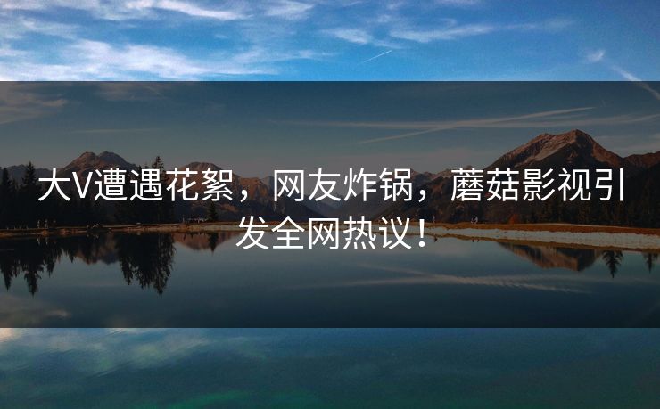 大V遭遇花絮，网友炸锅，蘑菇影视引发全网热议！